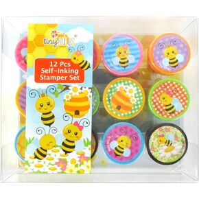 TINYMILLS 12 Pcs Bees Honeybees Bumble Bee Stamp Kit for Kids Bee Party Favors