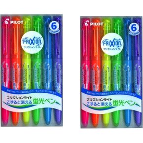 Pilot Frixion Light Fluorescent Ink Erasable Highlighter Pen (Pink / Orange / Yellow / Green / Blue / Violet) (Japan Import) 2 Pics