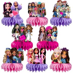 8Pcs Brat Girls Honeycomb Table Centerpiece, Brat Girls Party Supplies, Brat Girls Birthday Party Desktop Decorations for Kids in Kuwait