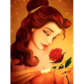Painting with Diamonds Beauty Beast Diamond Art Belle Rose, 5D Full Drill Cross Stitch Embroidery Kit…