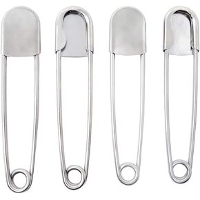 Honbay 4PCS Large Safety Pins, 5 Inch Jumbo Safety Pins, Heavy Duty Stainless Steel Oversize Safety Pins, Extra Large Pins for Blankets, Heavy Laundry, Upholstery, Crafts and Decorations