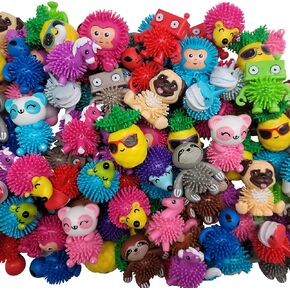 Forest & Twelfth 2" Spiky Hedge Balls for Kids, Pack of 50 Cute Porcupine Ball Characters in Assorted Colors and Designs, Ideal as Fidget Toys, Sensory Balls, Party Favors, Fun Gifts for Kids Aged 3+