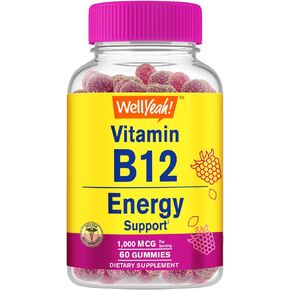 Vitamin B12 1000mcg Gummies - for Energy, Mood, Metabolism and Immune System Support - Vegan Friendly and Gluten-Free, GMO Free and Doctor Recommended - 60 Gummies