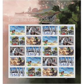 Enjoy The Great Outdoors First Class Postage Stamps Sheet of 20 First Class Celebration Vacation Wedding