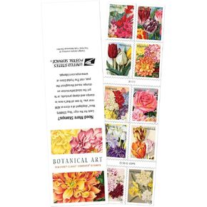 10 Botanical Art USPS Forever First Class Postage Stamps Beautiful Flower Bloom
