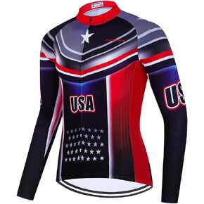 Racing Cycling Jersey Men, Cycling Jersey Long Sleeve,Bike Jersey Full Zipper,Comfortable, Breathable and Quick-Dry