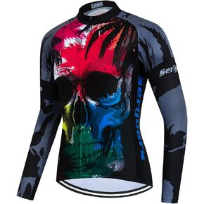 Racing Cycling Jersey Men, Cycling Jersey Long Sleeve,Bike Jersey Full Zipper,Comfortable, Breathable and Quick-Dry