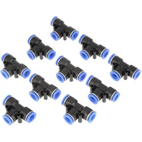 10 pcs 10mm 3/8 T Style One Fittings Push in Pneumatic Connector Air Line Quick Fittings Push to Connect Fittings