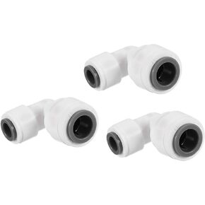 PATIKIL 3/8" to 1/4" Push to Connect Elbow Fittings, 5 Pack 90 Degree Reducing Water Line Fitting for RO Water System, White