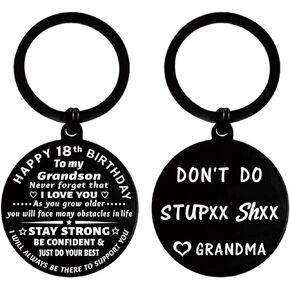 18th Birthday Decorations for Boys, 18 Year Old Boy Birthday Gift Ideas for Son Grandson Him Men, Metal Keychain