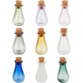 PH PandaHall 18pcs Colored Tiny Spell Jars, 2 Sets Mini Glass Bottles Mini Potion Bottles Wishing Bottle Vials with Cork Stopper for Wedding Birthday Party Decoration Halloween DIY Crafts Supplies