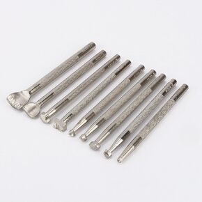 9 Pcs Leather Working Saddle Making Tools Craft Tool Leather Craft Stamp Kits, Leather Working Saddle Making Stamps Tools Set for Leathercraft Carving DIY Handmade Art