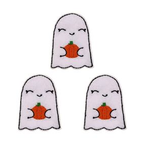 Halloween Cute Ghost With Pumpkin Embroidered Iron On Patches Appliques