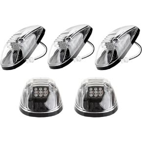 cciyu 5 Pack Clear Cab Roof Marker Light Lamp Clear Replacement fit for 1999-2002 For Dodge for Ram 2500 3500 4500