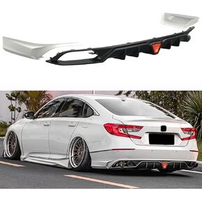 3 قطع من شفة المصد الخلفي مع ضوء الفرامل + مريلة الزاوية الخلفية استبدال أسود لامع لسيارة Honda Accord 10TH X Sedan (الرياضة والتجول) 2018-2022 in Kuwait