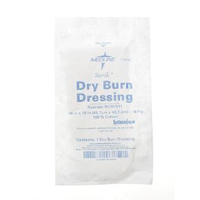 Medline Sterile Burn Dressing, 18"L x 18"W, 10 Ply, Pack of 80