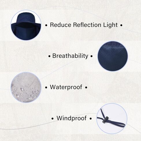 Sun Hat Fishing Hat for Men & Women, UV Sun Protection Wide Brim Hat with Face Cover Neck Flap Summer Hats for Men in Saudi Arabia