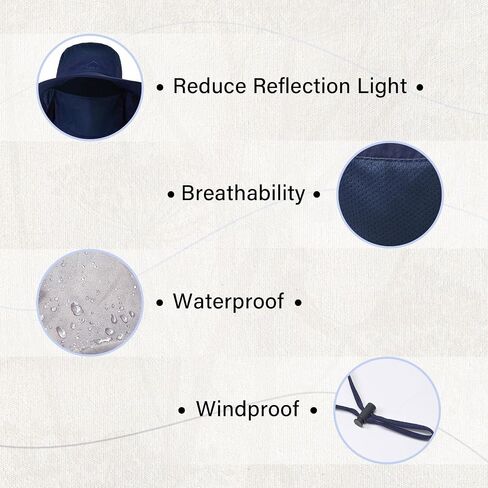Sun Hat Fishing Hat for Men & Women, UV Sun Protection Wide Brim Hat with Face Cover Neck Flap Summer Hats for Men in Saudi Arabia