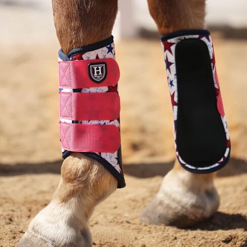 حذاء Harrison Howard Essential Horse Splint Boots الرياضي بالفرشاة للحصان باللون الأحمر القرمزي in Saudi Arabia