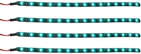 ESUPPORT Blue 12v 15 Led 30cm Car Flexible Waterproof Underbody Light Strip Decoration Pack of 4 in Kuwait