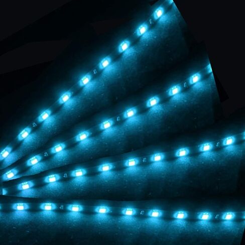 ESUPPORT Blue 12v 15 Led 30cm Car Flexible Waterproof Underbody Light Strip Decoration Pack of 4 in Kuwait