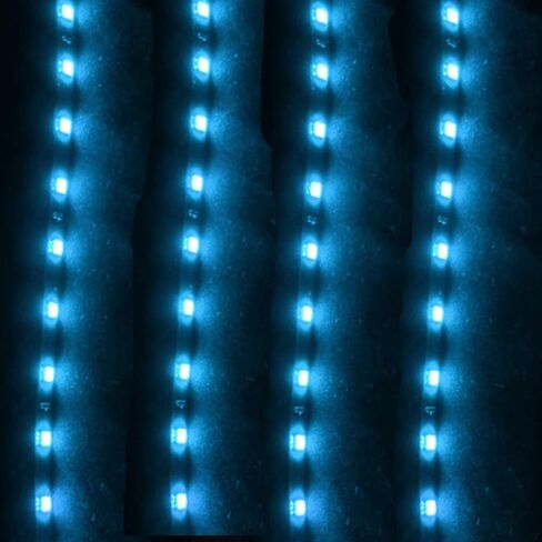 ESUPPORT Blue 12v 15 Led 30cm Car Flexible Waterproof Underbody Light Strip Decoration Pack of 4 in Kuwait
