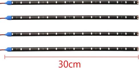 ESUPPORT Blue 12v 15 Led 30cm Car Flexible Waterproof Underbody Light Strip Decoration Pack of 4 in Kuwait