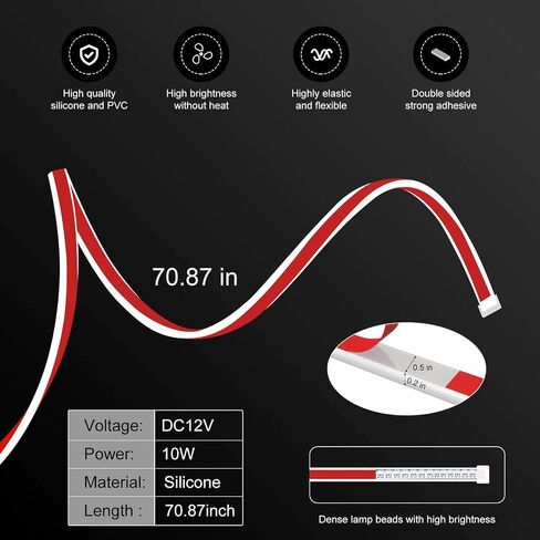 Car Hood Light Strip - 【𝗛𝗲𝗮𝘃𝘆 𝗗𝘂𝘁𝘆 𝗩𝗲𝗿𝘀𝗶𝗼𝗻】 71 Inches, Ice Blue Light, Dynamic Scan Start-Up Running LED Lights, Fits Car, Truck, SUV in Saudi Arabia