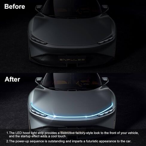 Car Hood Light Strip - 【𝗛𝗲𝗮𝘃𝘆 𝗗𝘂𝘁𝘆 𝗩𝗲𝗿𝘀𝗶𝗼𝗻】 71 Inches, Ice Blue Light, Dynamic Scan Start-Up Running LED Lights, Fits Car, Truck, SUV in Saudi Arabia