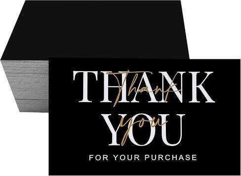 RXBC2011 Thank You for Your Purchase Cards Package Insert for online business E-commerce Pack of 100 Black in Saudi Arabia