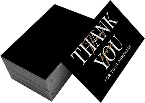 RXBC2011 Thank You for Your Purchase Cards Package Insert for online business E-commerce Pack of 100 Black in Saudi Arabia