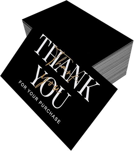 RXBC2011 Thank You for Your Purchase Cards Package Insert for online business E-commerce Pack of 100 Black in Saudi Arabia