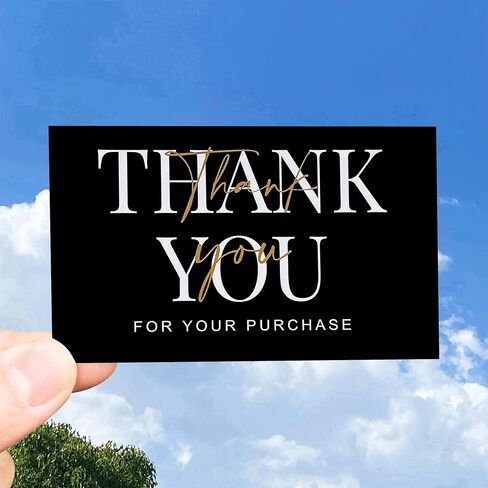 RXBC2011 Thank You for Your Purchase Cards Package Insert for online business E-commerce Pack of 100 Black in Saudi Arabia