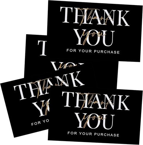 RXBC2011 Thank You for Your Purchase Cards Package Insert for online business E-commerce Pack of 100 Black in Saudi Arabia