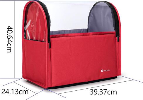 Yarwo Visible Stand Mixer Cover Compatible with 6-8 qt KitchenAid Mixer, Dust Cover with Multiple Pockets for Extra Kitchen Accessories, Red in Saudi Arabia