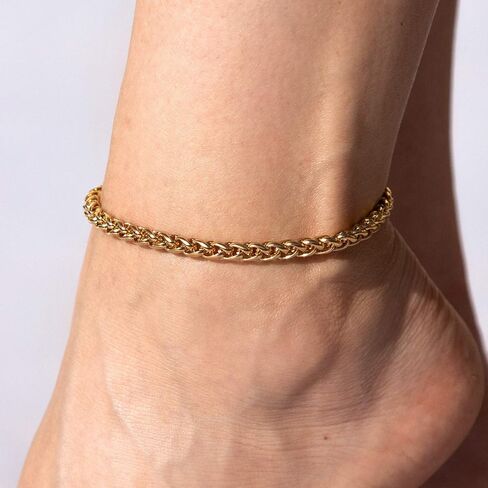 LIFETIME JEWELRY Womens Gold Anklet Ponytail anklet for Girls and Teen 24k Real Gold Plated Ankle Bracelet in Saudi Arabia