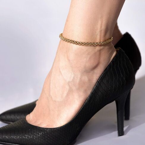 LIFETIME JEWELRY Womens Gold Anklet Ponytail anklet for Girls and Teen 24k Real Gold Plated Ankle Bracelet in Saudi Arabia