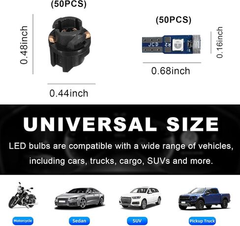 20 قطعة T5 مصابيح LED للوحة قيادة السيارة، 3030-3SMD لمبة أضواء LED عالية الإضاءة للسيارة مع مقبس ملتوي، لمبة LED داخلية تلقائية لقياس ضوء لوحة لوحة القيادة (وردي) in Kuwait