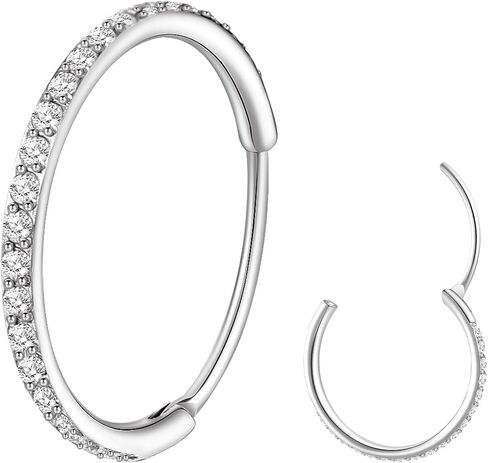 20G حلقة الأنف 316L الجراحية الصلب الأنف هوب 14K الذهب تشيكوسلوفاكيا حلقات الأنف اليدوية الفولاذ المقاوم للصدأ الغضروف أقراط الزنمة الحلزون هوب الأنف خواتم ثقب المجوهرات للنساء الرجال الذهب 8 مم in Kuwait