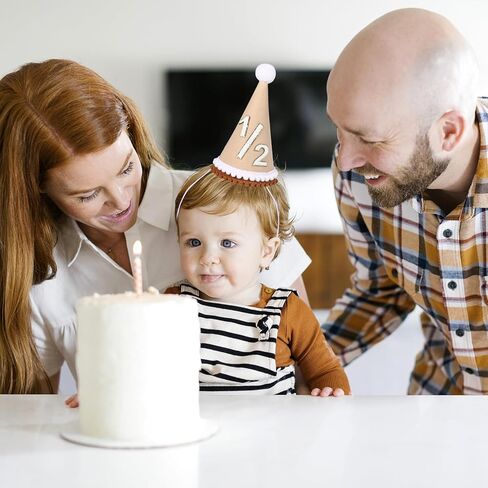 Boho 1st Birthday Hat, 1/2-3st Birthday Hat Replaceable Conical Cap - Natural Boho First Birthday Decorations in Kuwait