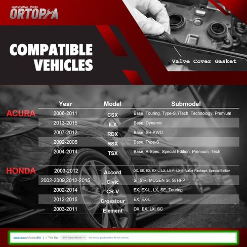 مجموعة حشية غطاء صمام المحرك VS50614R VS50627R 12030-RAA-A01 12341-RAA-A00 VS50382A استبدال لـ K20 K24 02-13 CR-V Civic Accord Crosstour Element 2.4 ILX RSX RDX TSX 2.4 in Kuwait