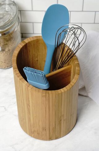 RSVP International Bamboo Collection, Countertop Décor for Kitchen & Tabletop, Tool Holder, 5.5(DIA)x7.75" in Kuwait
