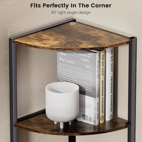 Corner Bookshelf, Corner Shelf, Corner Shelf Stand, Corner Stand,Corner Cabinet, Corner Bookcase, Measures 28" x 14" x67"inches, Vintage Style in Kuwait