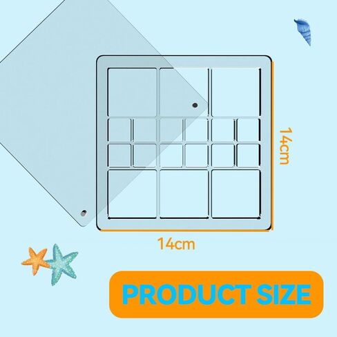 Acrylic Magnetic Seashell Display Box, Seashell Collection Box and Jewellery Display Box, Collection of Seashells for Display, Small Crafts Storage containers (Blend grids, Square) in Saudi Arabia