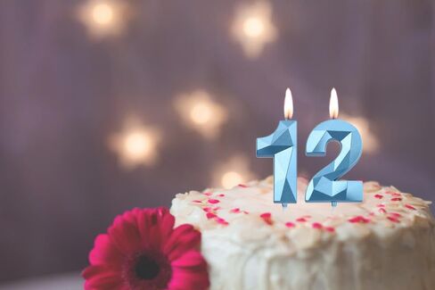 شموع عيد ميلاد ذهبية مقاس 5.08 سم مقاس 12 و21، شموع ماسية ثلاثية الأبعاد رقم 12 و21 لتزيين الكيك للأولاد والبنات وحفلات أعياد الميلاد والحفلات ذات الطابع الشخصي in Kuwait