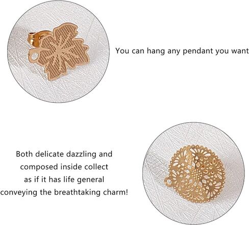 UNICRAFTALE 24pcs 12 Styles Golden Bohemian Stud Earring Findings Stainless Steel Ear Stud Component with Loop Butterfly Stoppers 0.7mm Pin Mixed Shapes Earring for Jewelry Making, Hole 1mm in Saudi Arabia