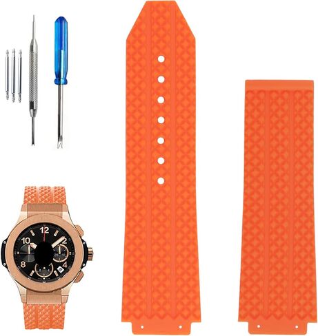 Compatible for 19mm× 25mm× 22mm Hublot Big Bang Rubber Watch Band Replacement for men Silicone Wirstband Strap women Bracelet in Saudi Arabia