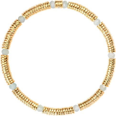 كارما آند لاك "أنا مباركة - مجموعة أساور نسائية من أكوامارين فيروزي بيريت مون، للشفاء والتوازن والازدهار مع شريط تعويذة، مجوهرات روحية in Kuwait