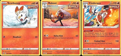 Pokemon Cinderace 028/198 - مجموعة بطاقات Chilling Reign Evolution 3 - نادرة - ضربة فردية للمرحلة الثانية in Kuwait
