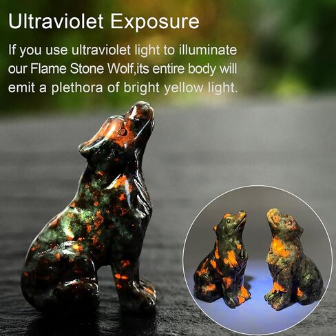 2.1 Inch Black Obsidian Wolf Crystal Statue，Wolf Gifts Healing Crystal Decor，Wolf Totem Figurines Stone Energy Gemstones, in Bedroom Office Christmas Meditation Gifts for Men Gril Women in Saudi Arabia